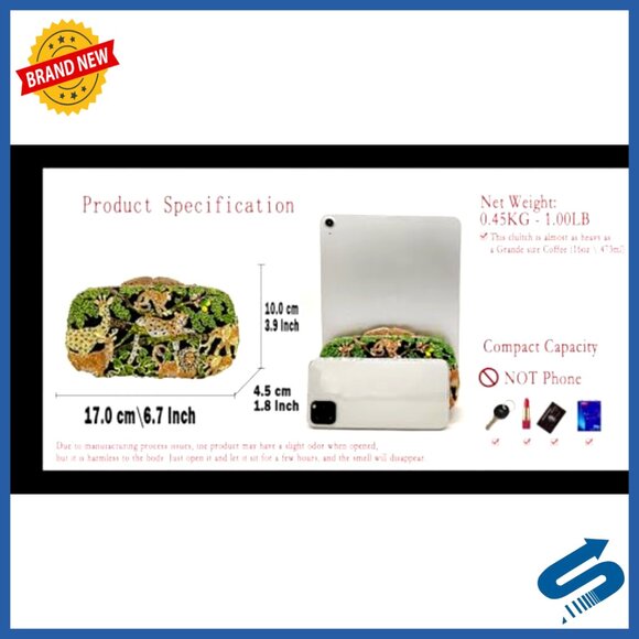 Mini Rhinestone Crystal Clutch Evening Bag with Detachable Straps - Picture 3 of 7